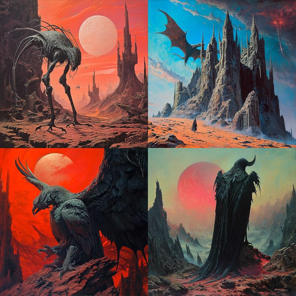 Wayne Barlowe style, Midjourney V6, render 1 of 4