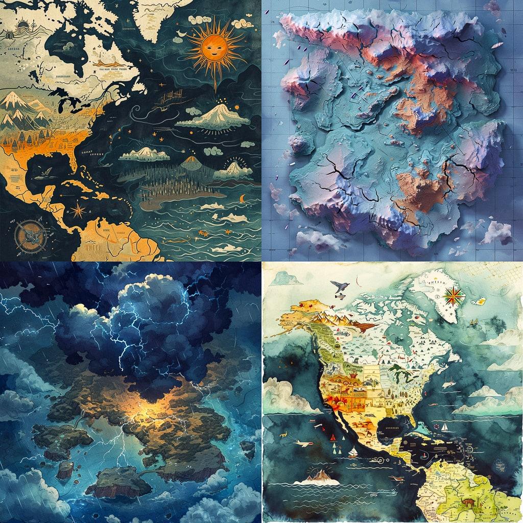 Weather map style, Midjourney V6, render 1 of 4