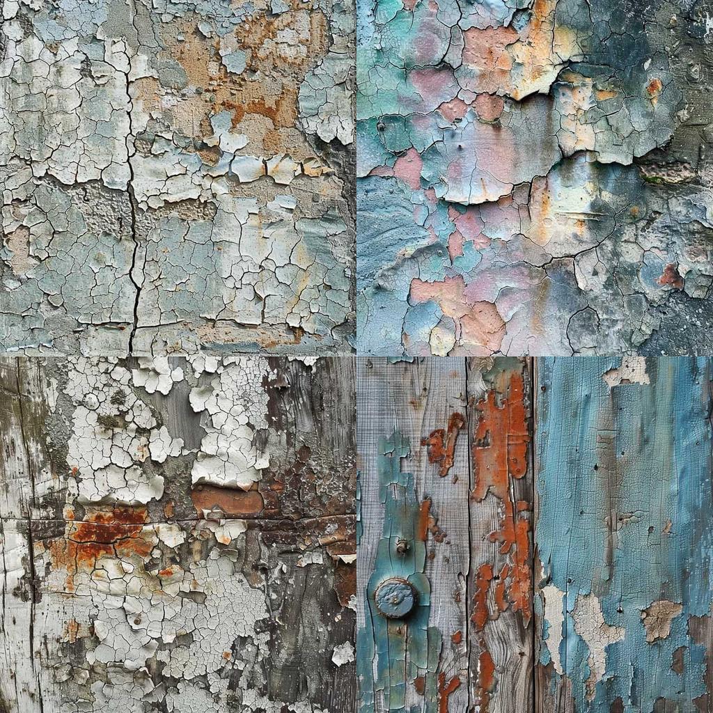 Weathered surface style, Midjourney V6, render 1 of 4