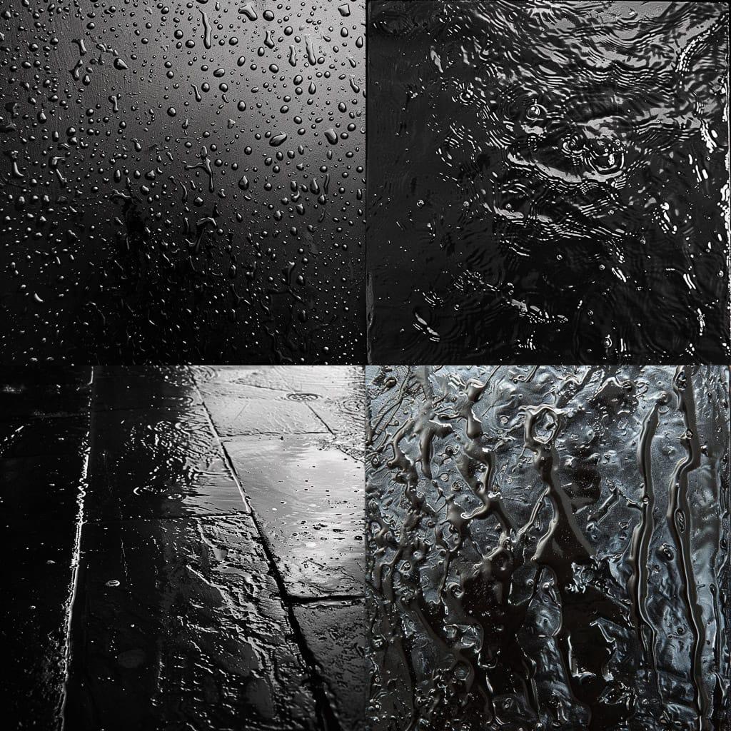 Wet texture style, Midjourney V6, render 1 of 4