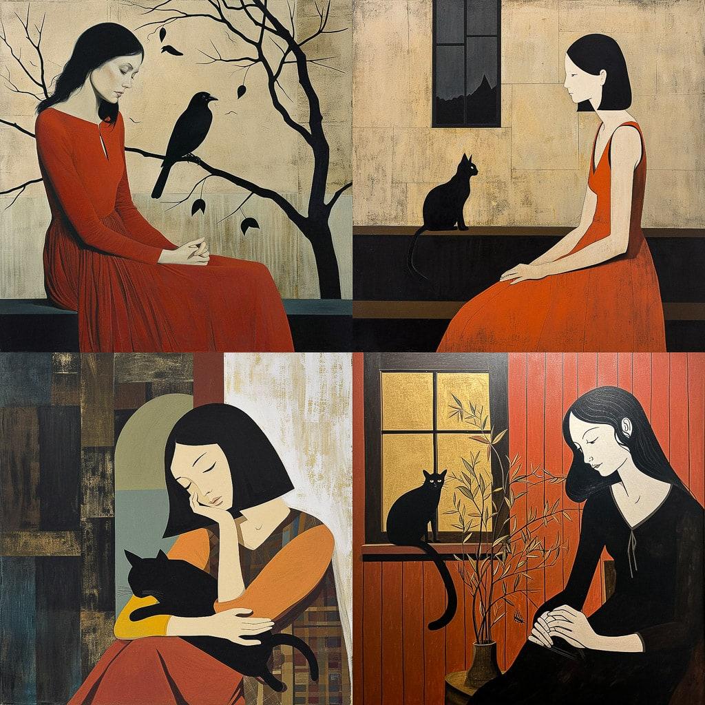 Will Barnet style, Midjourney V6, render 1 of 4