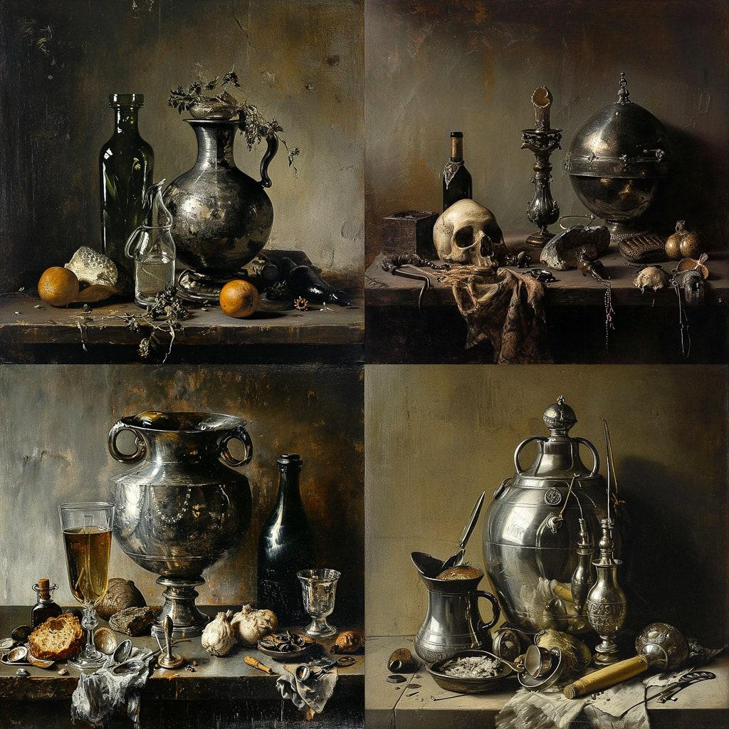 Willem Claesz. Heda style, Midjourney V6, render 1 of 4