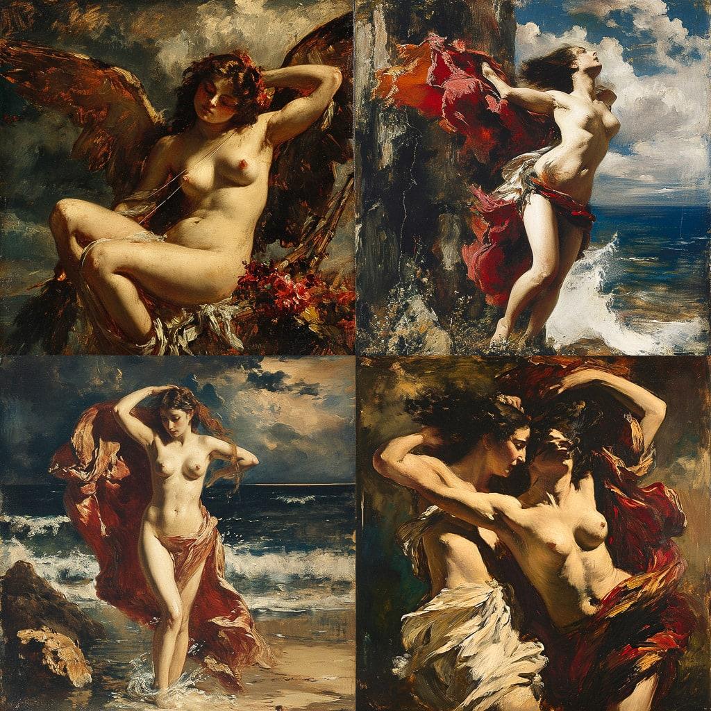 William Etty style, Midjourney V6, render 1 of 4