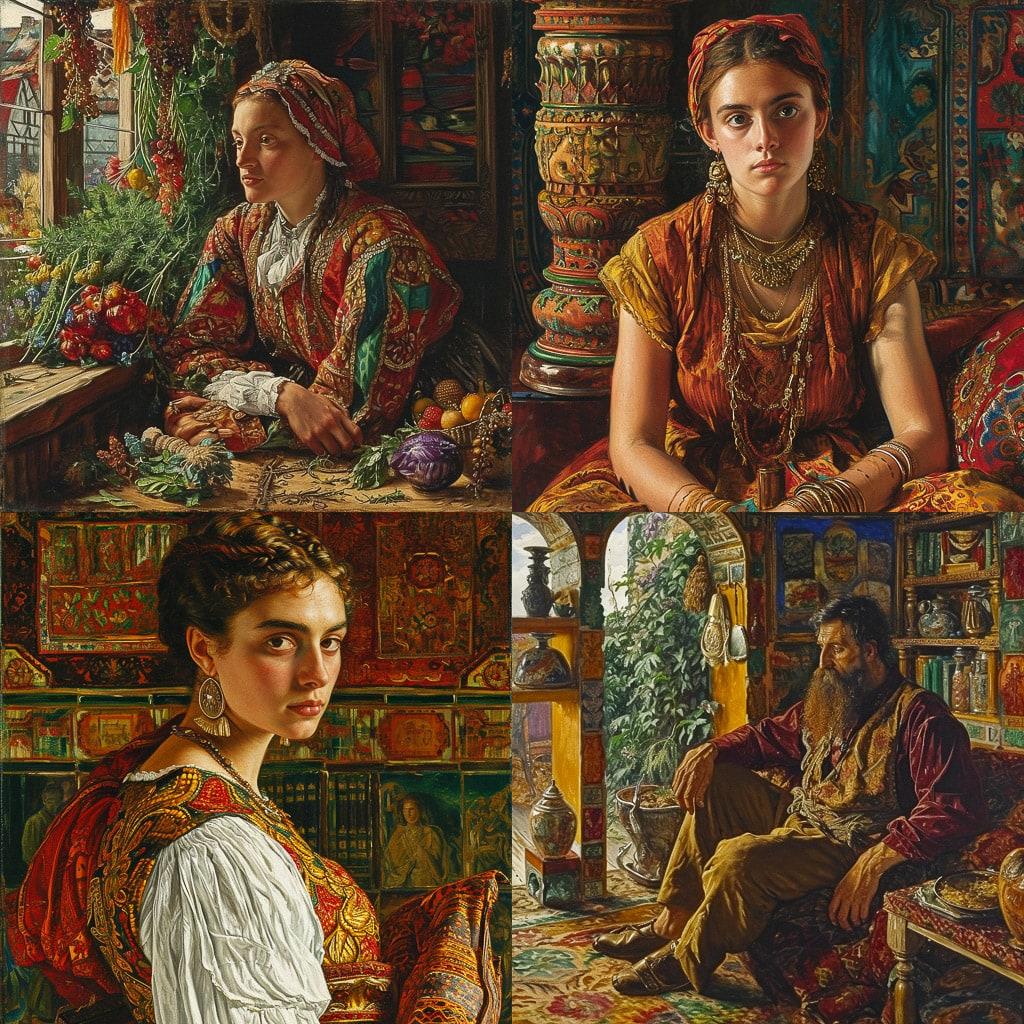 William Holman Hunt style, Midjourney V6, render 1 of 4