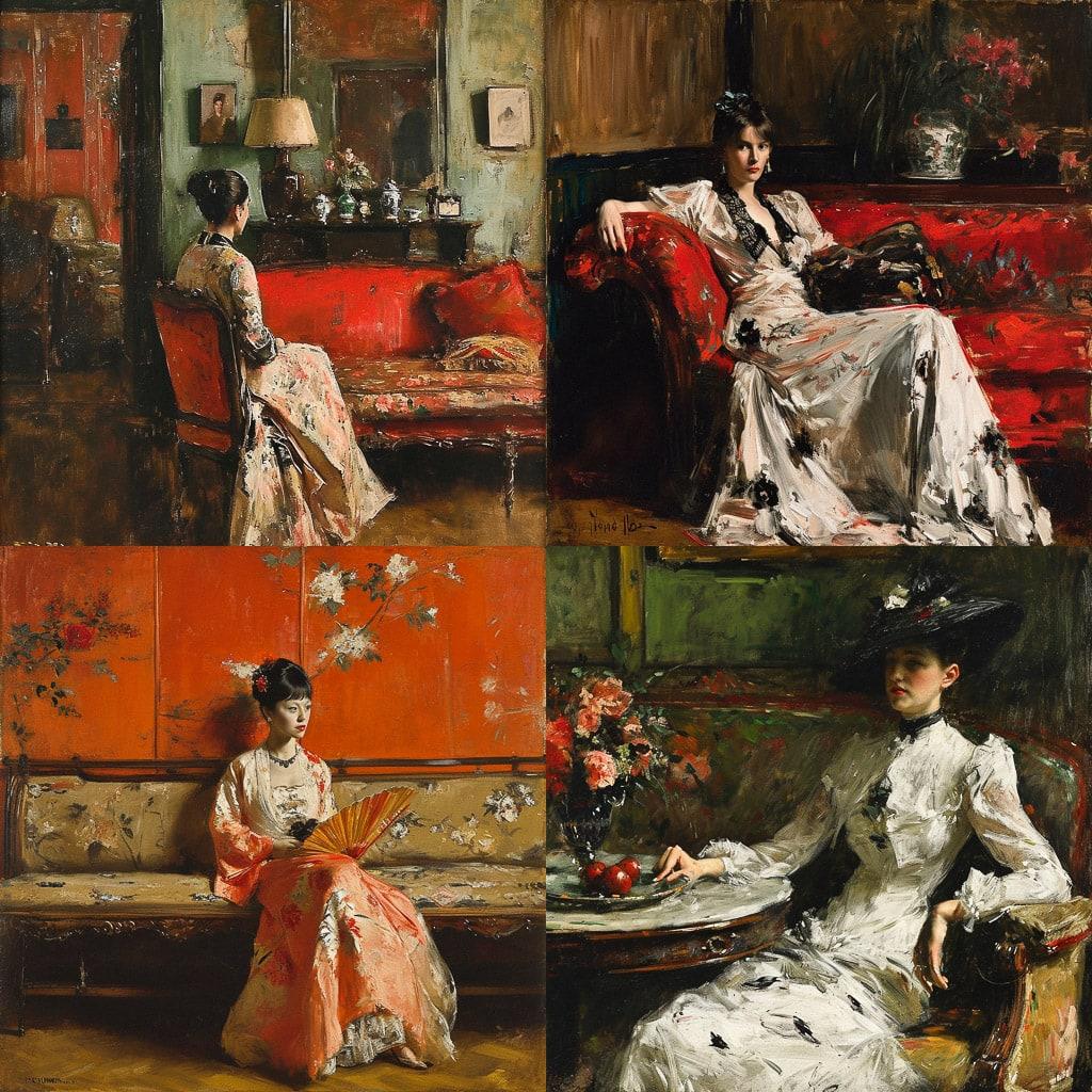 William Merritt Chase style, Midjourney V6, render 1 of 4