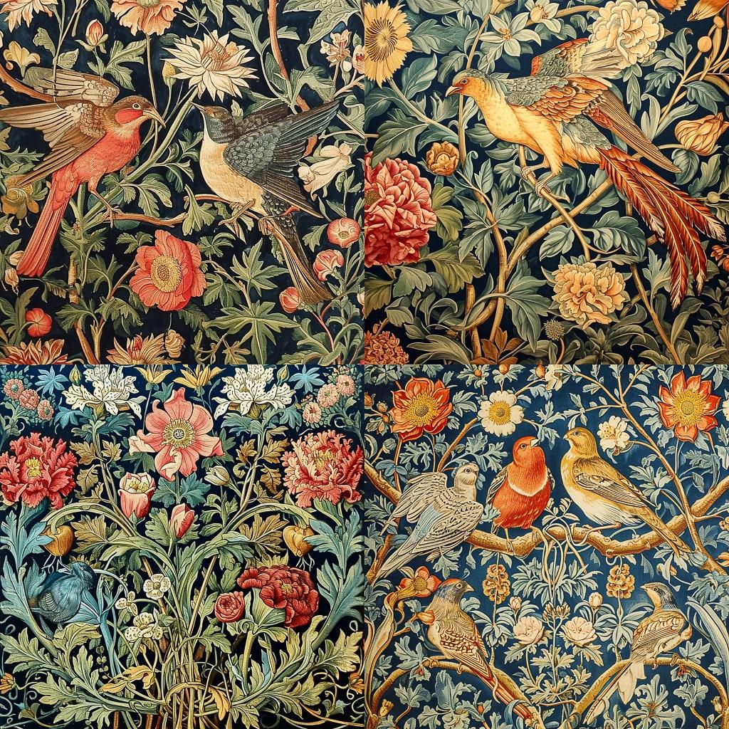 William Morris style, Midjourney V6, render 1 of 4