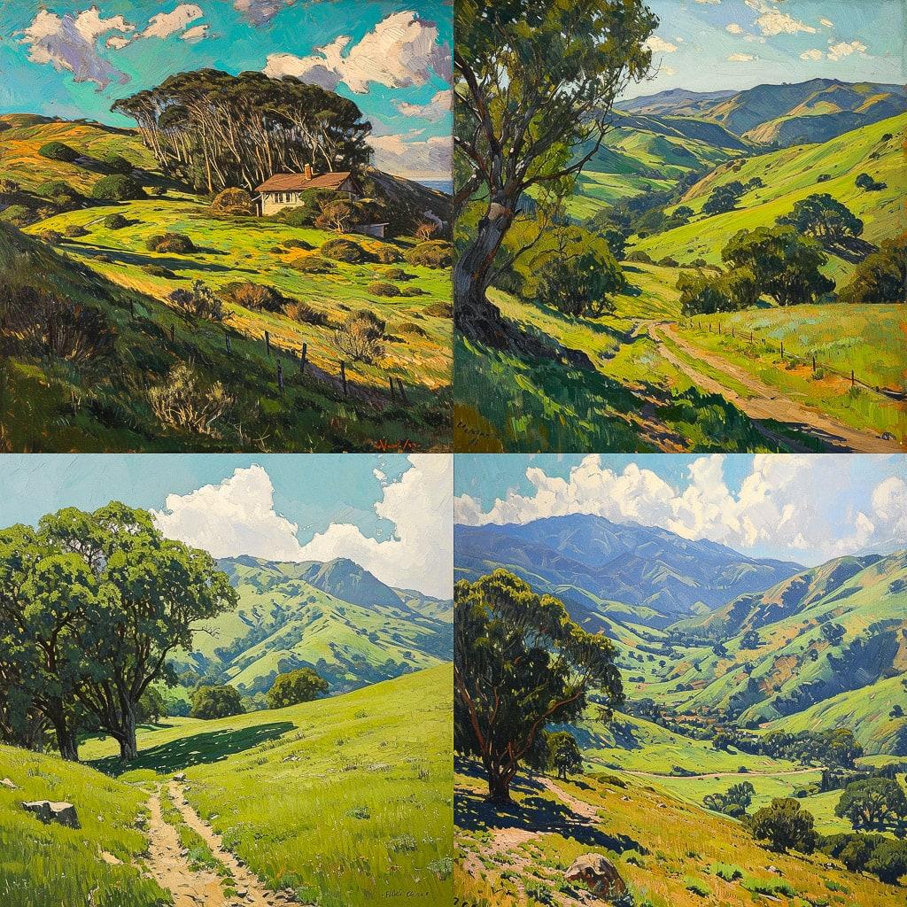 William Wendt style, Midjourney V6, render 1 of 4