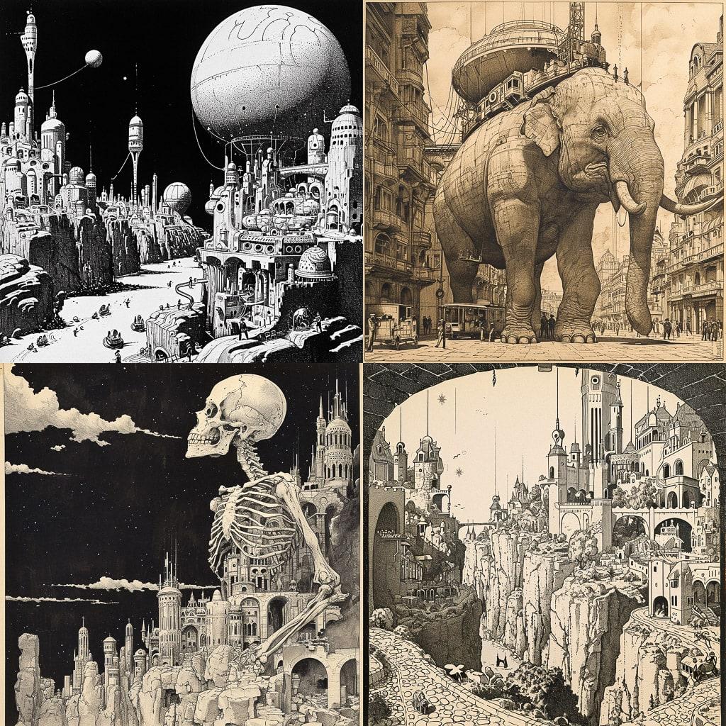 Winsor McCay style, Midjourney V6, render 1 of 4