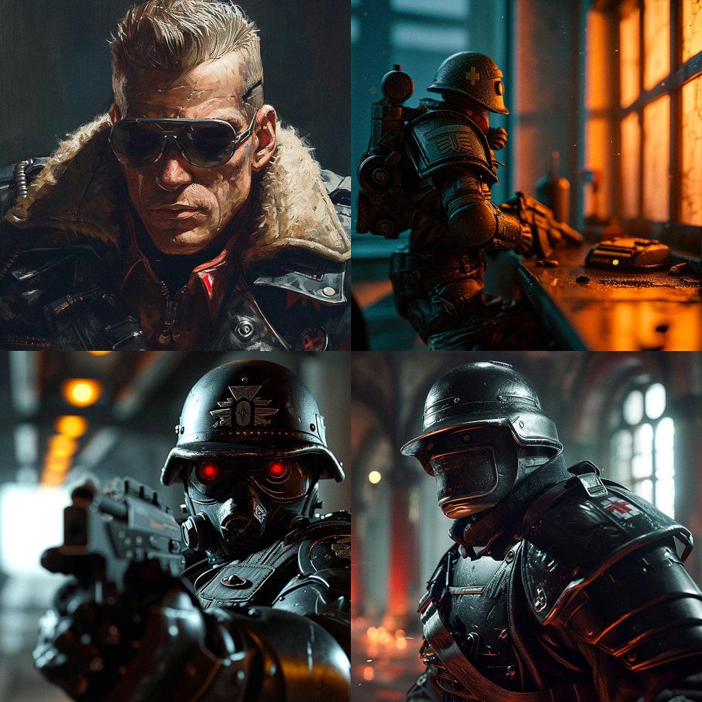 Wolfenstein 3D style, Midjourney V6, render 1 of 4