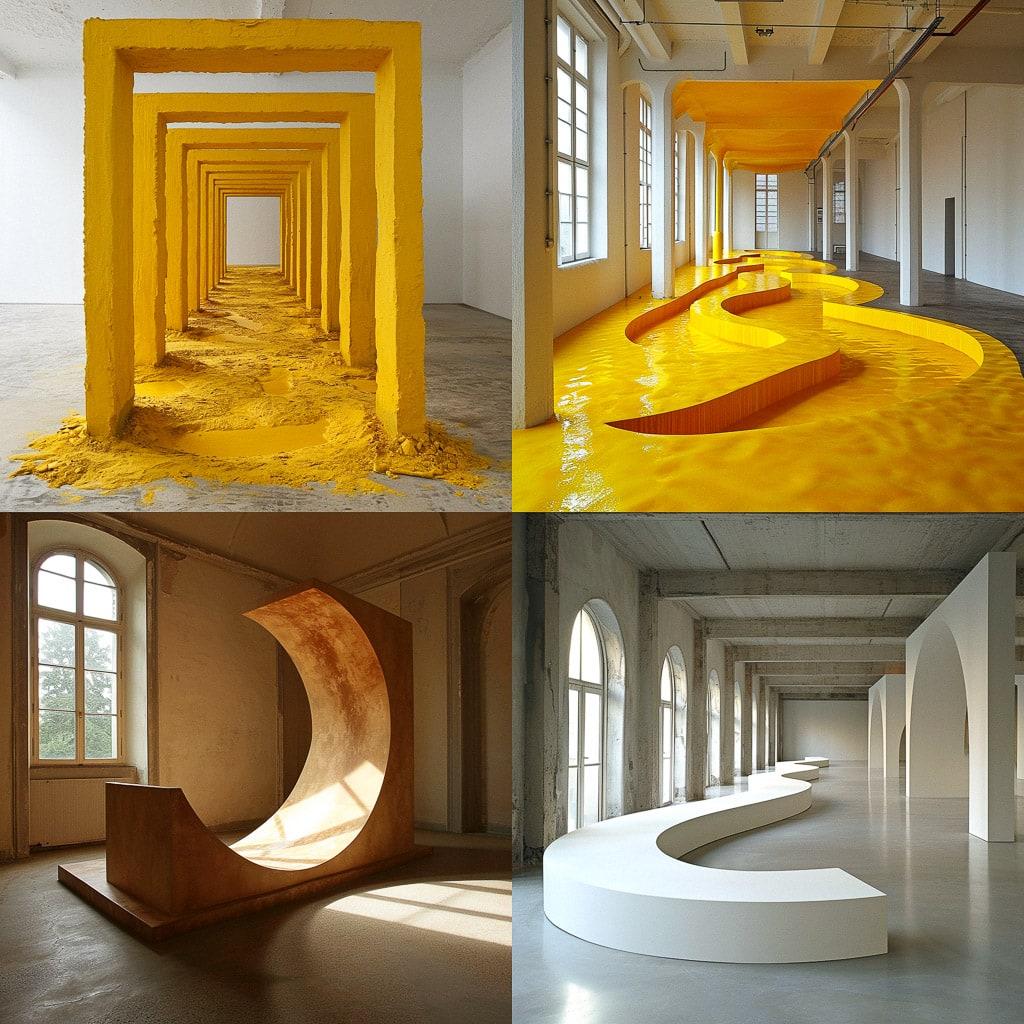 Wolfgang Laib style, Midjourney V6, render 1 of 4