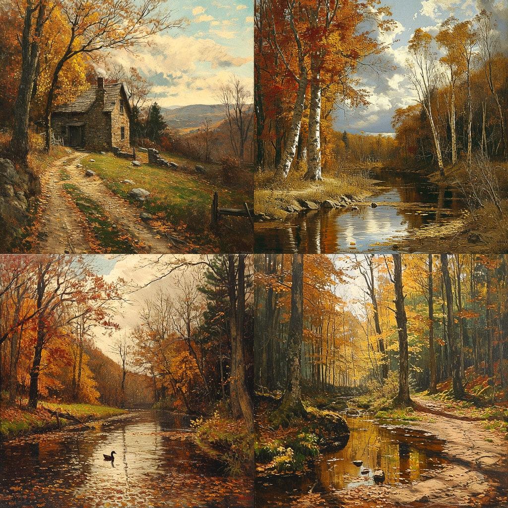 Worthington Whittredge style, Midjourney V6, render 1 of 4