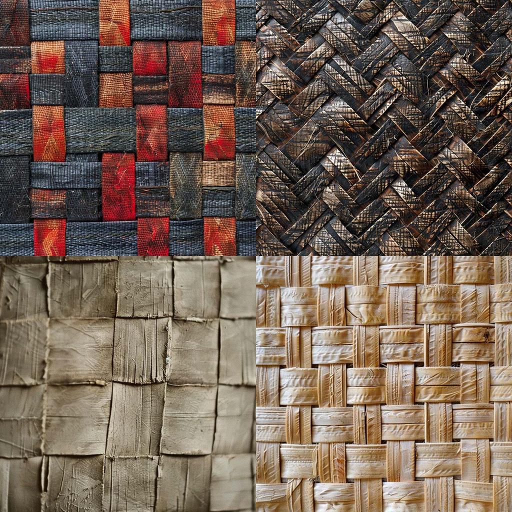 Woven texture style, Midjourney V6, render 1 of 4