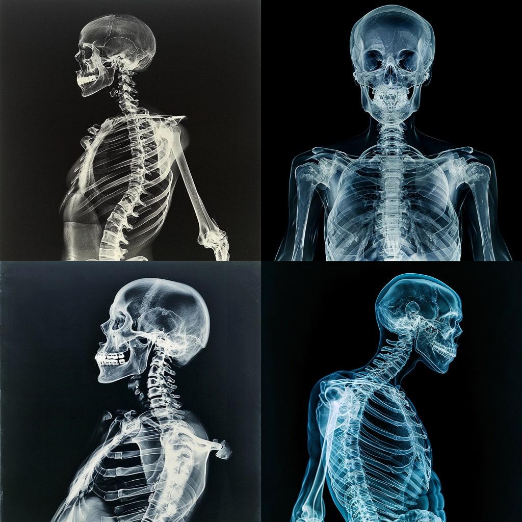 X-ray style, Midjourney V6, render 1 of 4