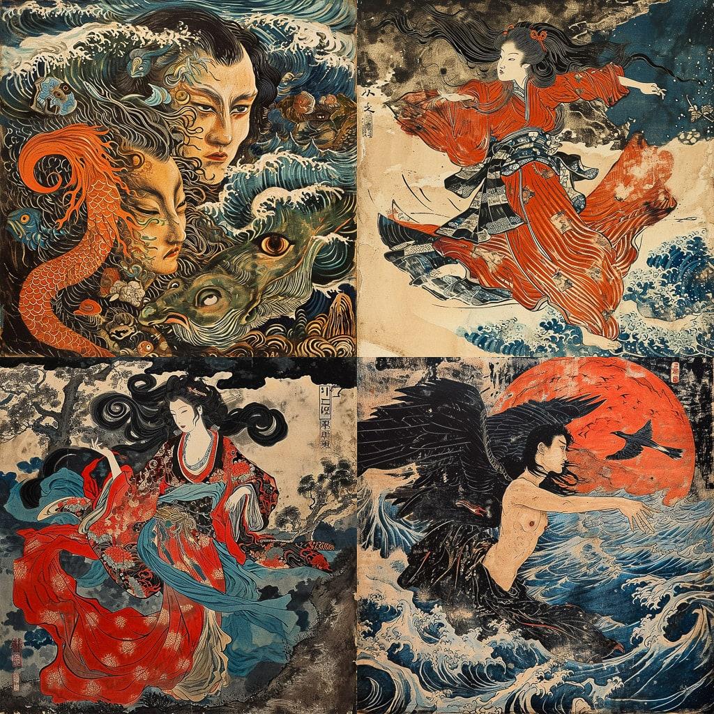 Yasuo Kuniyoshi style, Midjourney V6, render 1 of 4