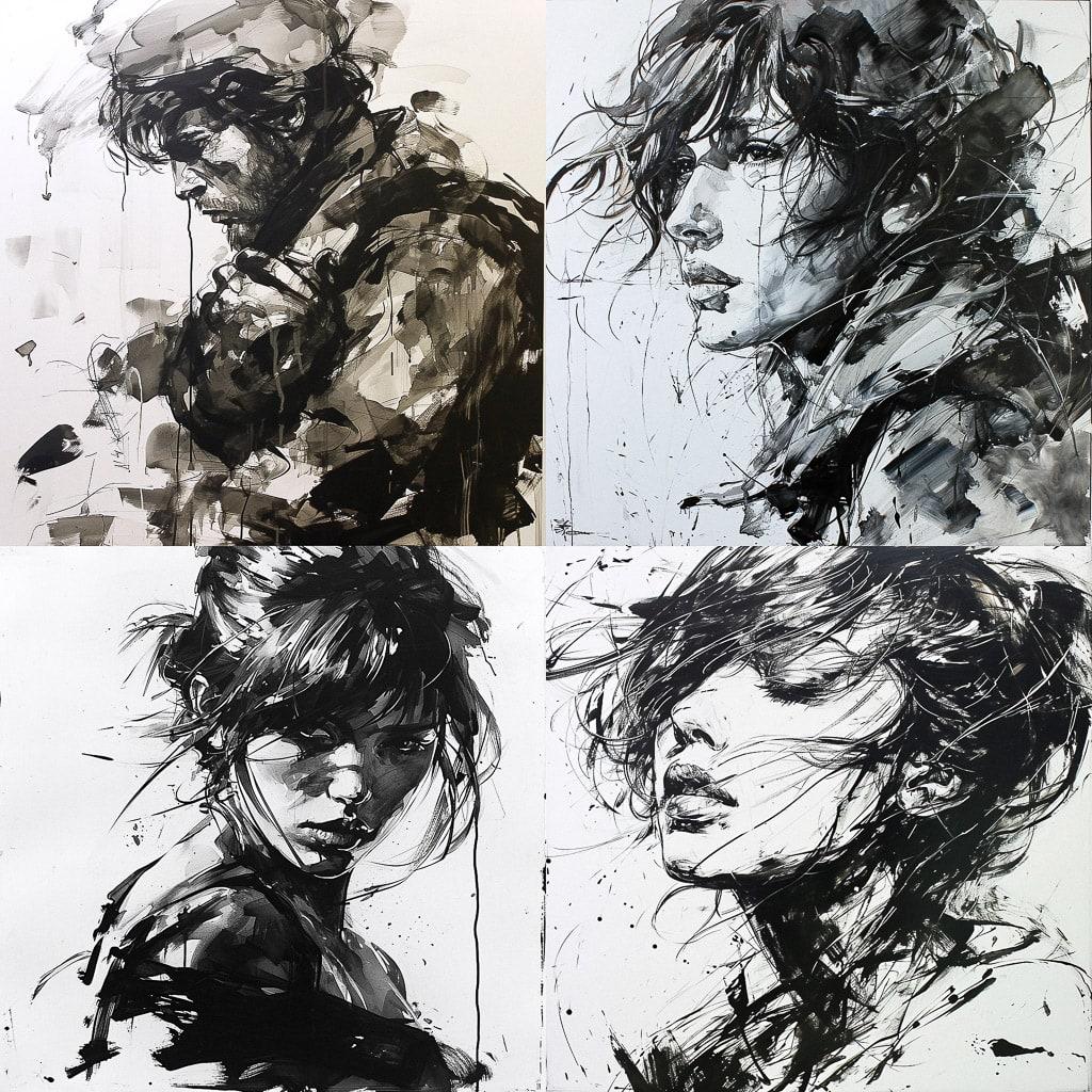 Yoji Shinkawa style, Midjourney V6, render 1 of 4