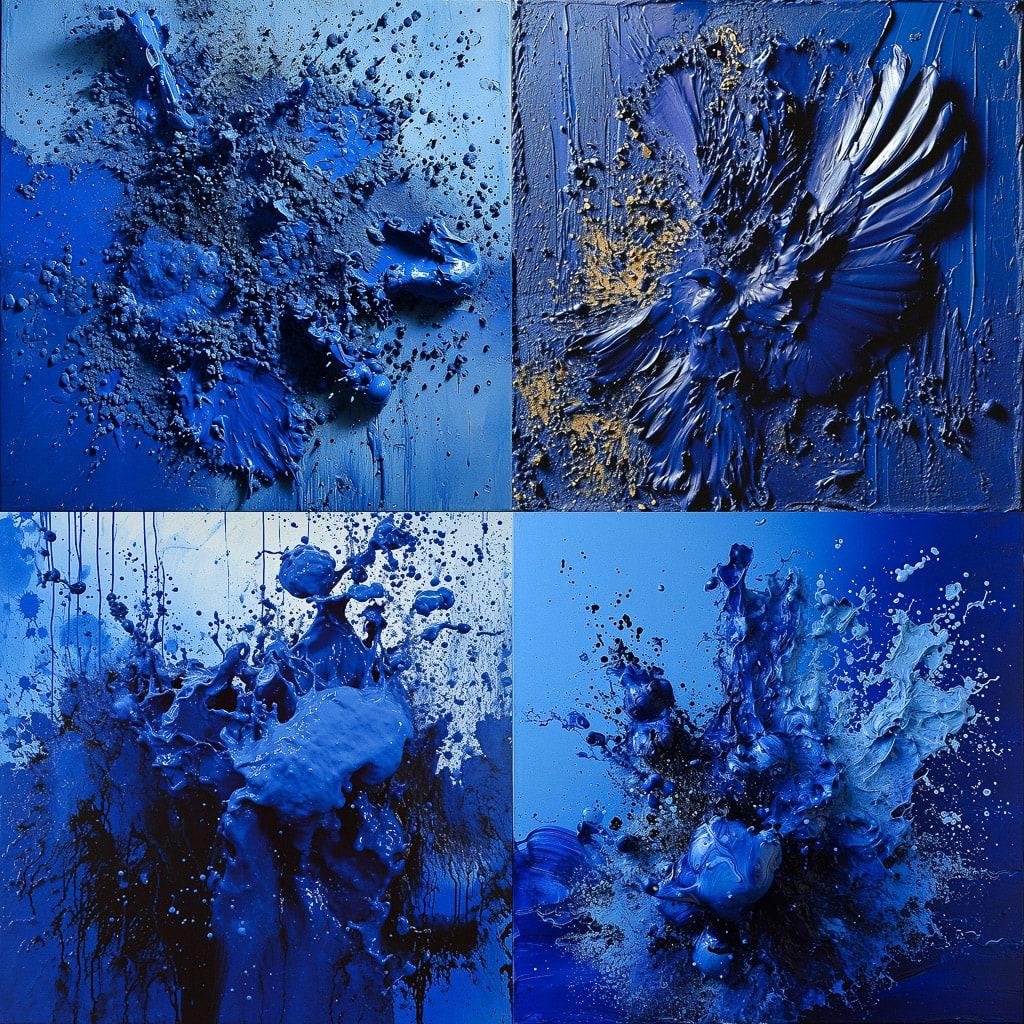 Yves Klein style, Midjourney V6, render 1 of 4
