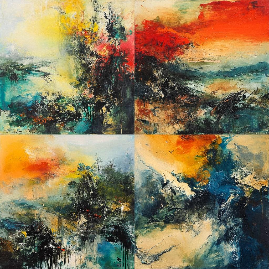 Zao Wou-Ki style, Midjourney V6, render 1 of 4