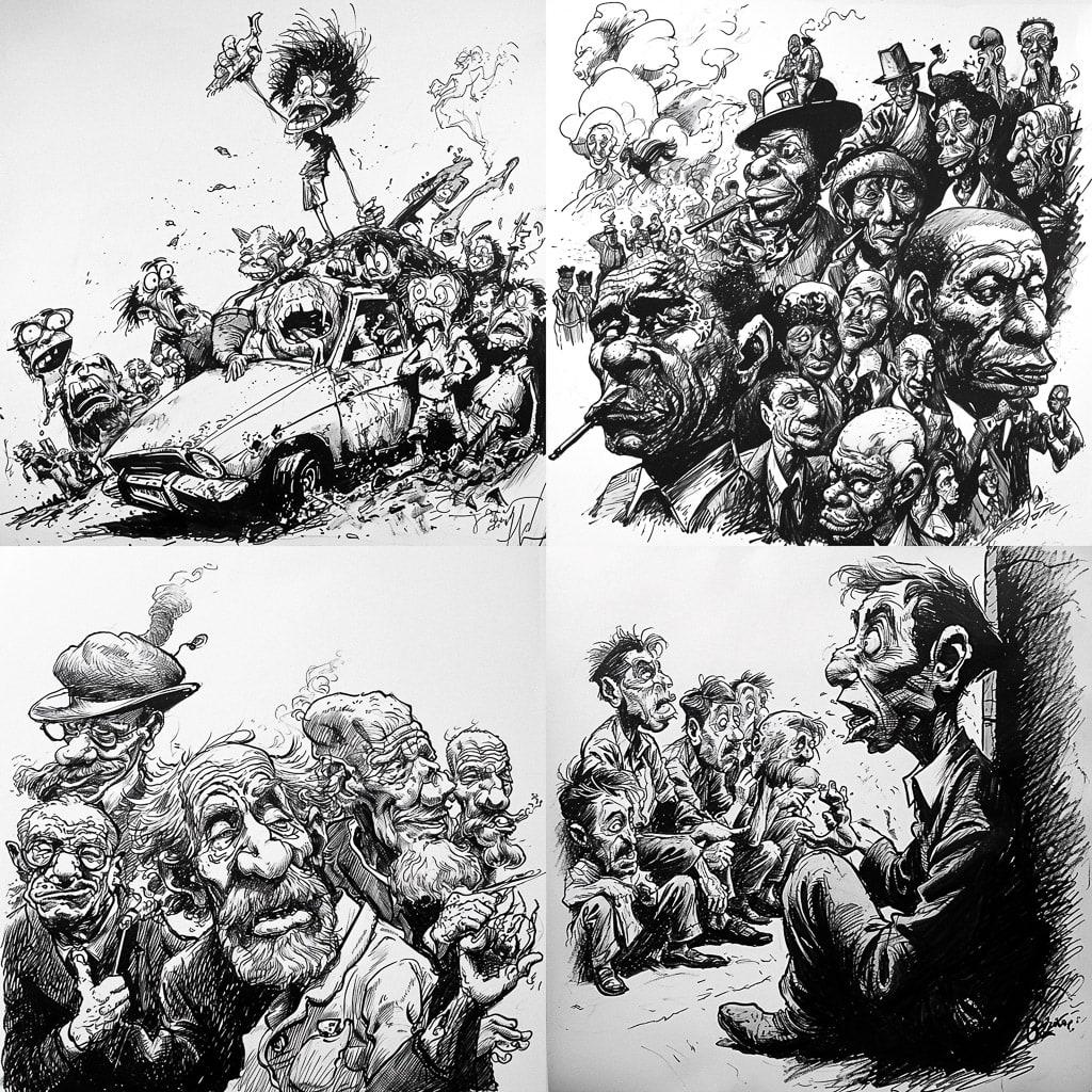 Zapiro style, Midjourney V6, render 1 of 4