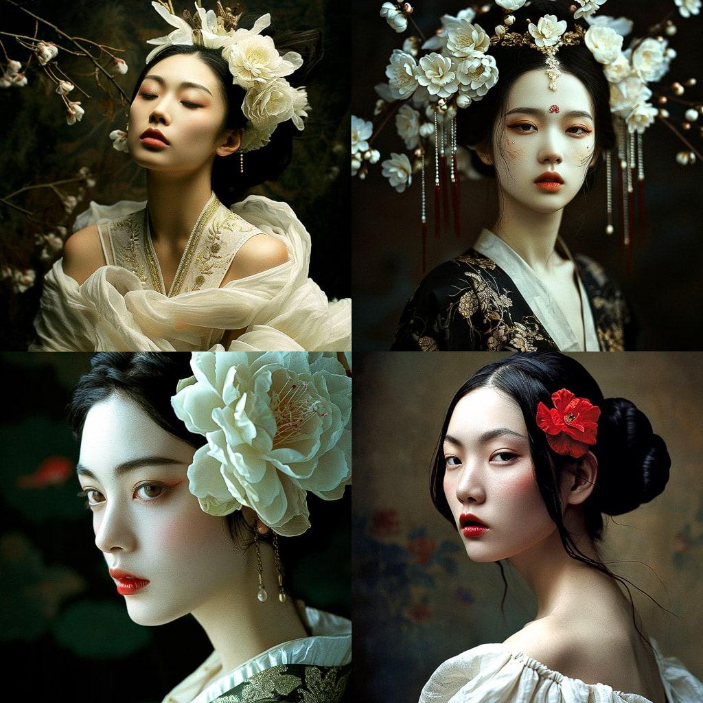 Zhang Jingna style, Midjourney V6, render 1 of 4