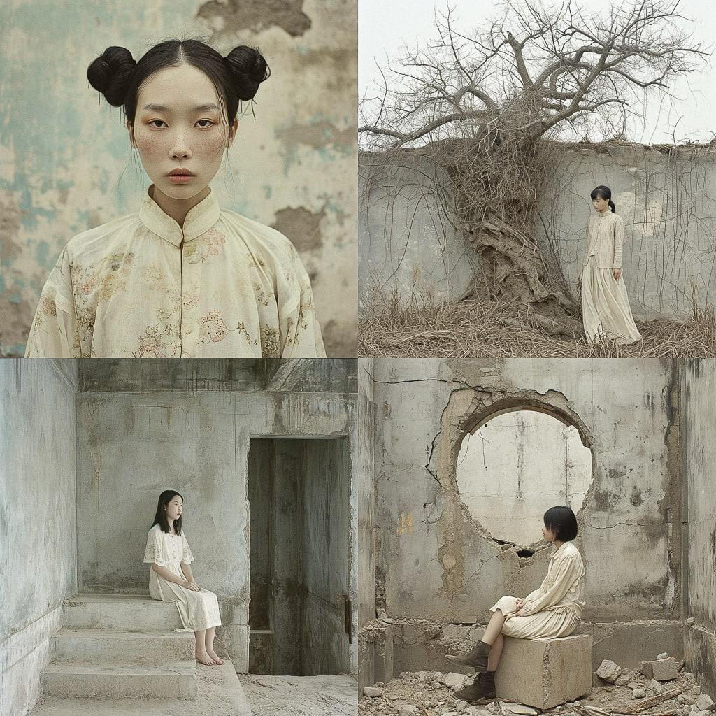 Zhang Kechun style, Midjourney V6, render 1 of 4