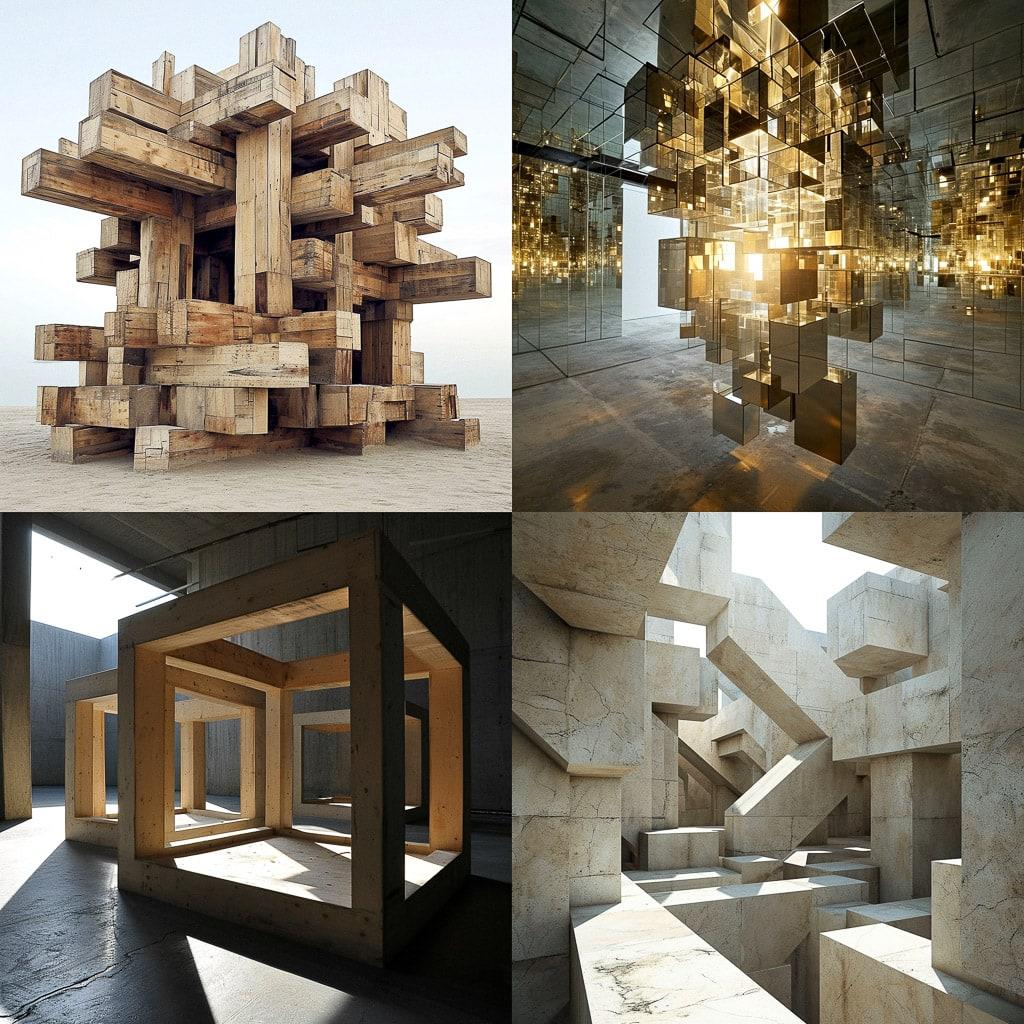 Zimoun style, Midjourney V6, render 1 of 4