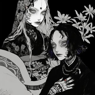 Sanguine Mordant style, Midjourney V6.1: black-and-white manga comic strip