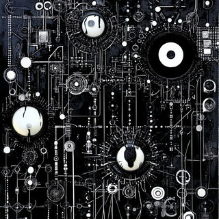 Sanguine Mordant style, Midjourney V6.1: technical infrastructure blueprint schematics