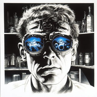 Copyveil Cities style, Midjourney V6.1: editorial illustration for popular scientific magazine cover