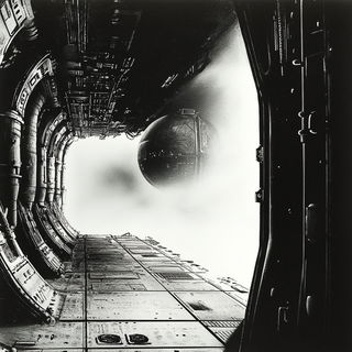 Copyveil Cities style, Midjourney V6.1: cinematic shot from sci-fi movie