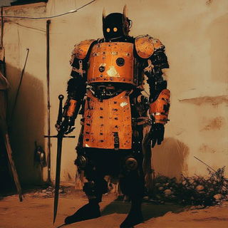 Mothfire style, Midjourney V6.1: concept art character design of retropunk steam knight