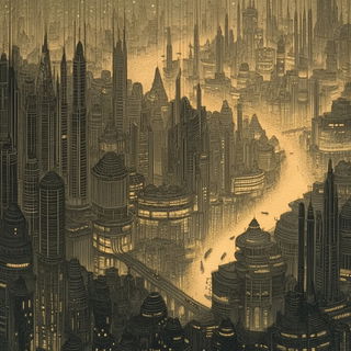 Botanerosion style, Midjourney V6.1: megacity with futuristic bioarchitecture