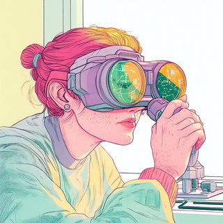 Construction Ink style, Midjourney V6.1: editorial illustration for popular scientific magazine cover