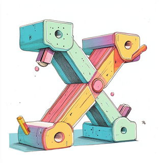 Construction Ink style, Midjourney V6.1: typographic composition with large letters