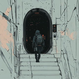 Coralwood Burin style, Midjourney V6.1: cinematic shot from sci-fi movie