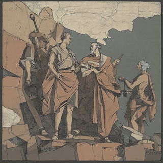 Coralwood Burin style, Midjourney V6.1: classical 18th-century oil painting