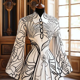 Celadon Cataclysm style, Midjourney V6.1: haute-couture fashion outfit