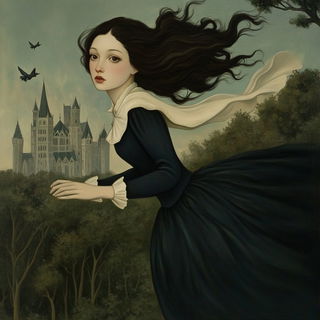 Zebra Voltage style, Midjourney V6.1: retro fairy-tale illustration