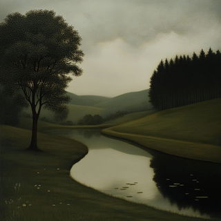 Zebra Voltage style, Midjourney V6.1: realistic landscape photograph of quiet dawn