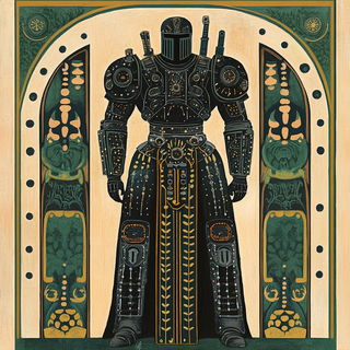 Chronocel style, Midjourney V6.1: concept art character design of retropunk steam knight