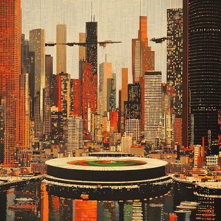 Inkstone Isobath style, Midjourney V6.1: megacity with futuristic bioarchitecture