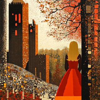 Inkstone Isobath style, Midjourney V6.1: retro fairy-tale illustration