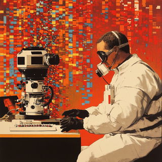 Inkstone Isobath style, Midjourney V6.1: editorial illustration for popular scientific magazine cover