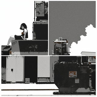Inkstone Isobath style, Midjourney V6.1: black-and-white manga comic strip