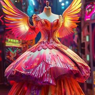 Gildcliff style, Midjourney V6.1: haute-couture fashion outfit