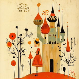 Quarry Relic style, Midjourney V6.1: retro fairy-tale illustration