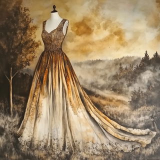 Sapphire Orthosphere style, Midjourney V6.1: haute-couture fashion outfit