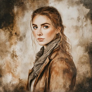 Sapphire Orthosphere style, Midjourney V6.1: photographic portrait of female protagonist