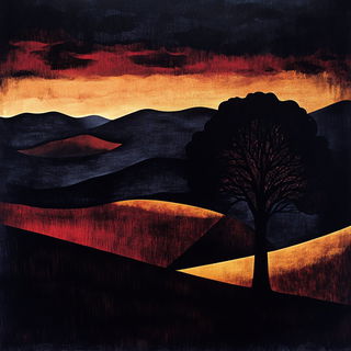 Dioramyth style, Midjourney V6.1: realistic landscape photograph of quiet dawn