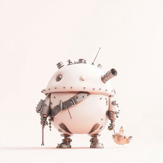 Burinflare style, Midjourney V6.1: concept art character design of retropunk steam knight