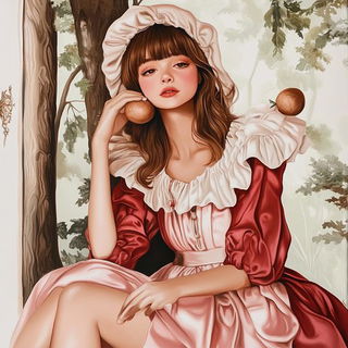Geometquette style, Midjourney V6.1: retro fairy-tale illustration